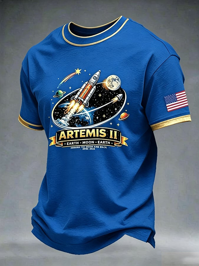 NASA Artemis II For All Mankind T-Shirt Earth Moon Earth Orbit Clothing Space Exploration Gift