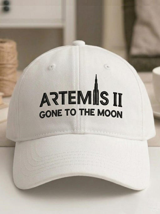 NASA Artemis II Lunar Orbit Mission Baseball Cap Gone To The Moon Clothes Explorer Gift