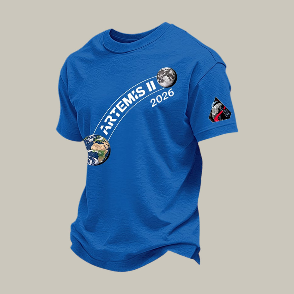 NASA Artemis II Lunar Orbit Mission T-Shirt E To Moon Journey Clothes Gift For Science Nerd