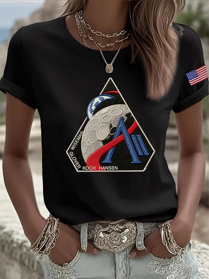 NASA Artemis II Lunar Orbit Mission T-Shirt Moon Landing Patch Merchandise Gift For Aspiring Pilot