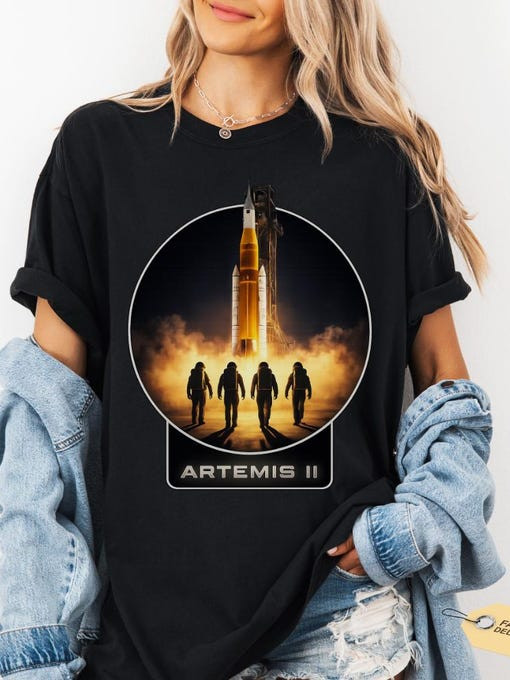 NASA Artemis II Lunar Orbit Mission T-Shirt SLS Gone To The Moon Shirt Gift For Astronomy Fans
