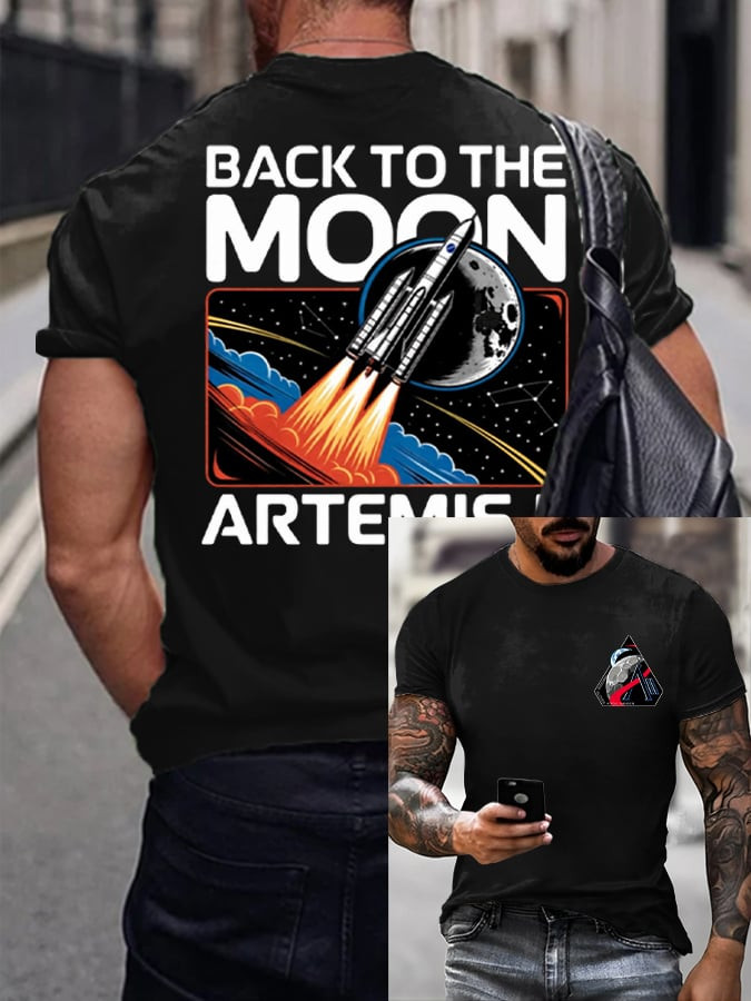 NASA Artemis II Lunar Orbit Mission T-Shirt SLS Rocket Launch Clothes Explorer Gift