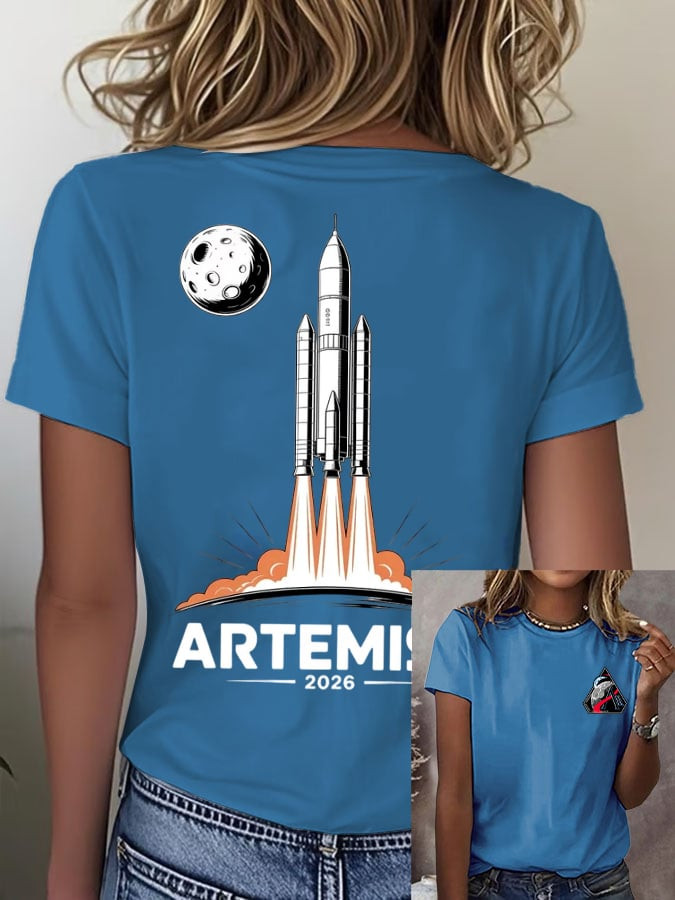 NASA Artemis II Lunar Orbit Mission T-Shirt SLS Rocket Launch Clothing Space Lover Gift
