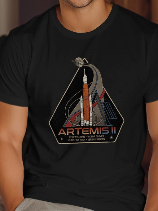 NASA Artemis II Lunar Orbit Mission T-Shirt Space Exploration Rocket Shirt Gift For Aspiring Pilot