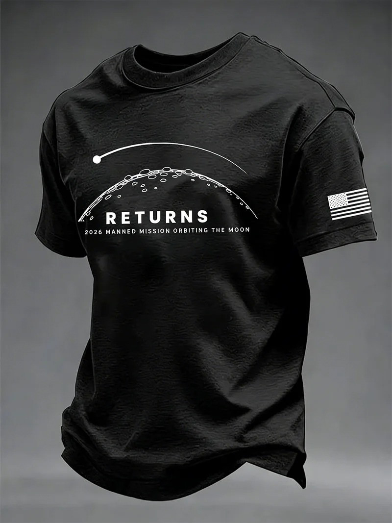 NASA Artemis II Returns T-Shirt Manned Mission Orbiting The Moon Clothing Gift Ideas