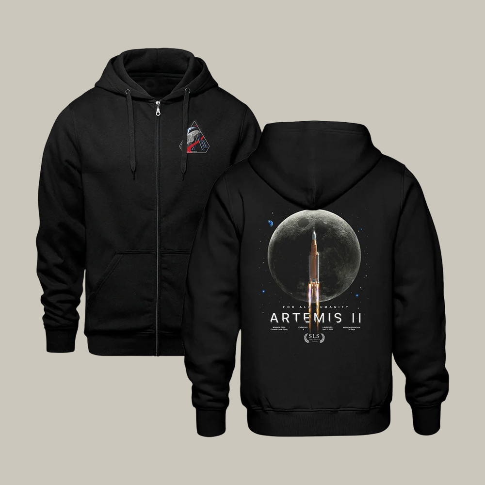 NASA Artemis II Space Mission 2026 Zip Hoodie NASA Moon Landing 2026 Apparel Gift For Astrophiles
