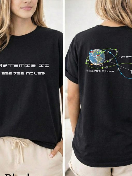 NASA Artemis II T-Shirt E Orbit Trajectory Map Tee Gift For Aspiring Astronauts