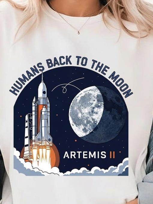 NASA Artemis II T-Shirt First Human Moon Flight 2026 Tee Future Astronaut Gift