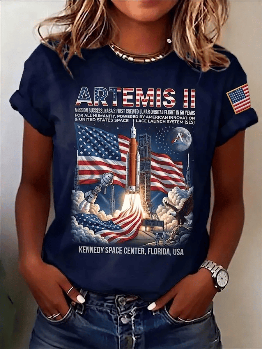 NASA Artemis II T-Shirt Lunar Orbital Flight Innovation Tee Gift For Rocket Engineer