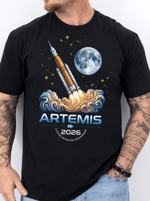 NASA Artemis II T-Shirt Rocket Launch To Moon Merchandise Lunar Mission Gift