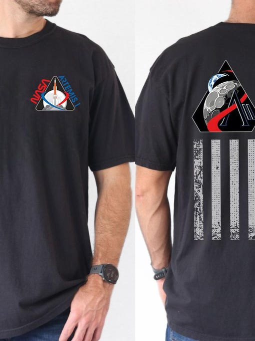 NASA Artemis II T-Shirt Space Exploration Moon Landing Clothes Lunar Mission Gift