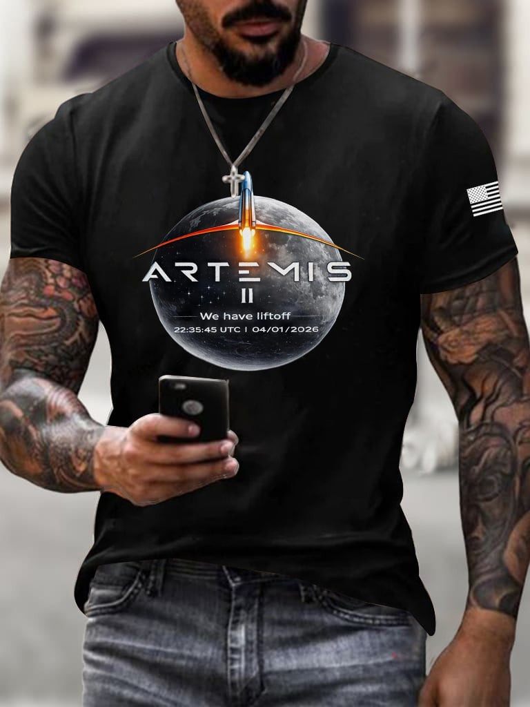 NASA Artemis II T-Shirt Space Exploration Moon Mission Clothing Rocket Nerd Gift