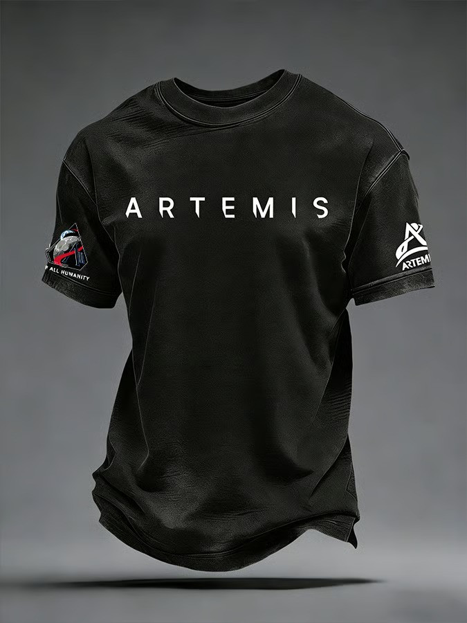 NASA Artemis II T-Shirt With Mission Patch 2026 Crewed Moon Mission Clothing Gift Ideas