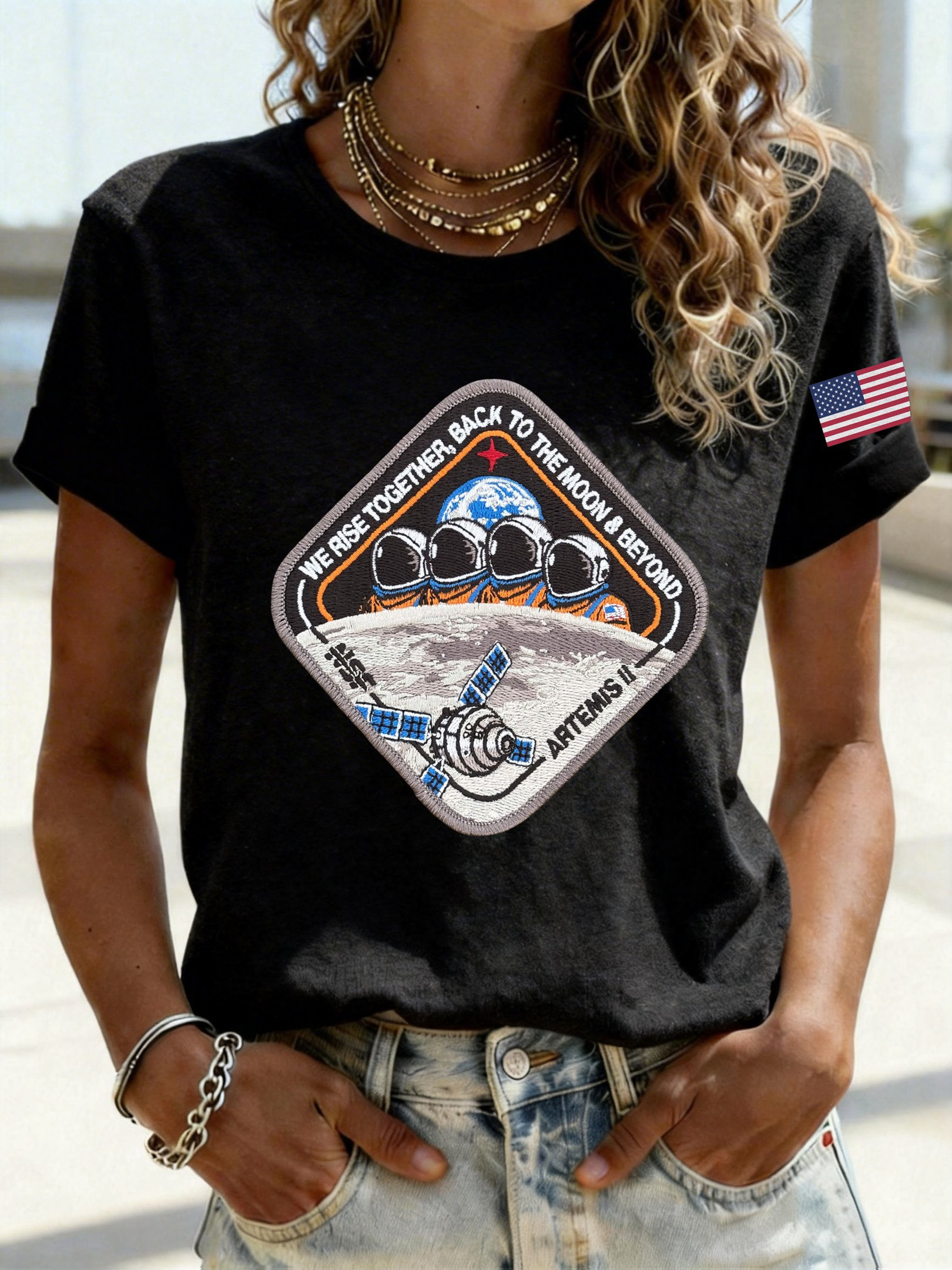 NASA Artemis Word Art T-Shirt To The Moon And Beyond Mission Clothes Gift For Astronomy Fan