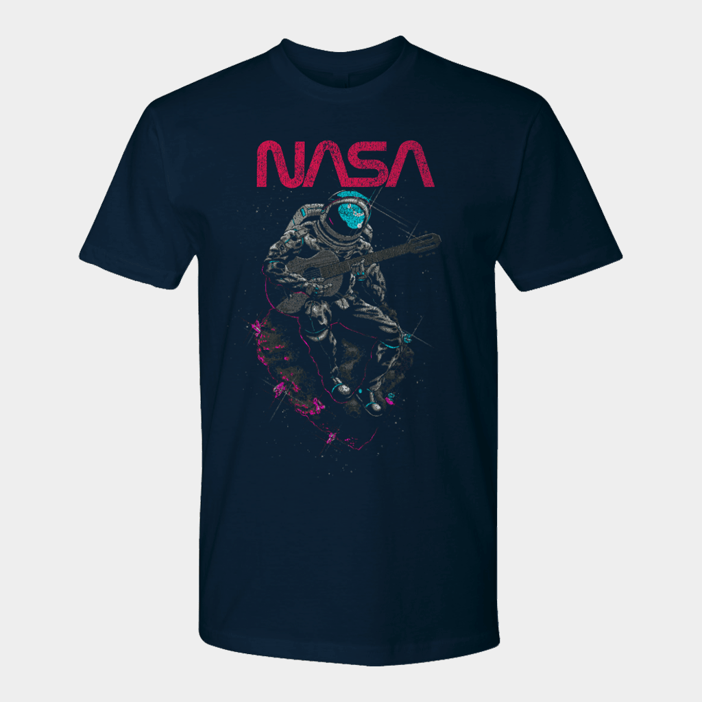 NASA Merch Asteroid Guitar T-Shirt NASA Worm Logo Shirt Best Gifts For Dudes