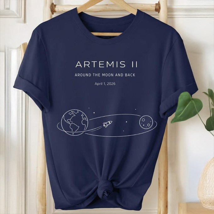 NASA Moon Mission 2026 T-Shirt Around The Moon And Back Clothes Gift For Science Nerd