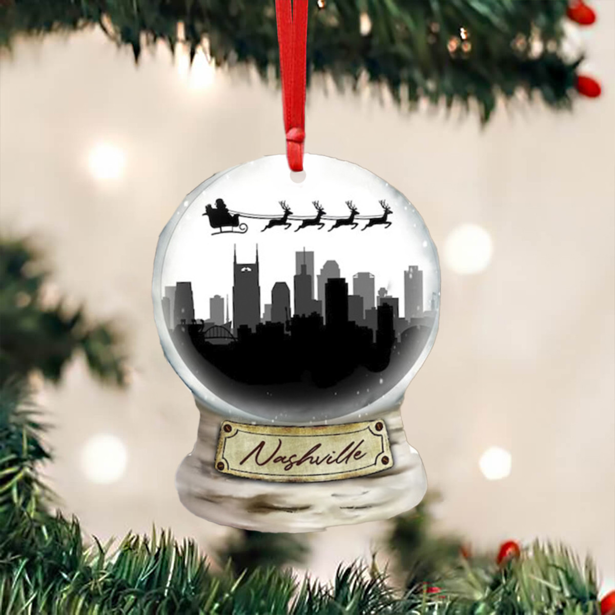 Nashville Christmas Tree Ornament Nashville Tennessee Christmas Ornaments Decoration Gift