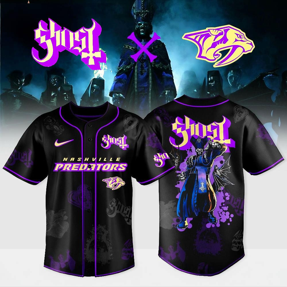 Nashville Predators Ghost Band World Tour Merch 2025 Jersey Best Gift For Hockey Fans