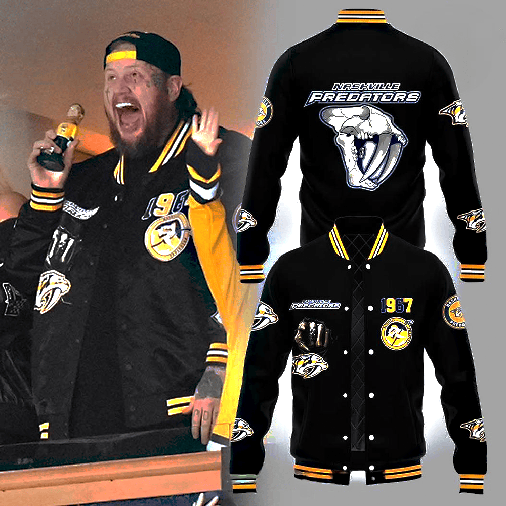 Nashville Predators x Jelly Roll 2025 Special Black Jacket Gift For Dad