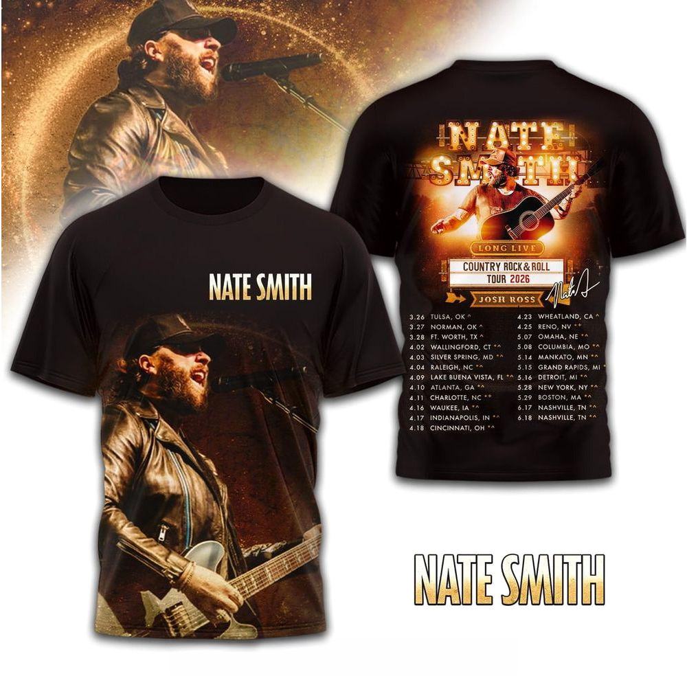 Nate Smith Plots Long Live Country Rock And Roll Tour 2026 Shirt Nate Smith Merch Fans Gifts