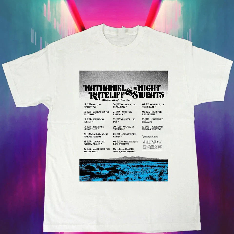 Nathaniel Rateliff the Night Sweats UK EU Tour 2024 T-Shirt Gift For Concert Lover