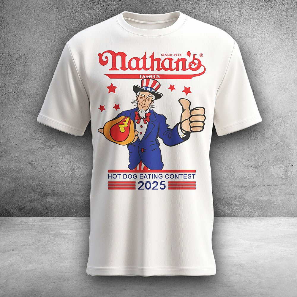 Nathan's Famous Hot Dog Eating Contest Fourth of July 2025 Shirt Gifts For Fans