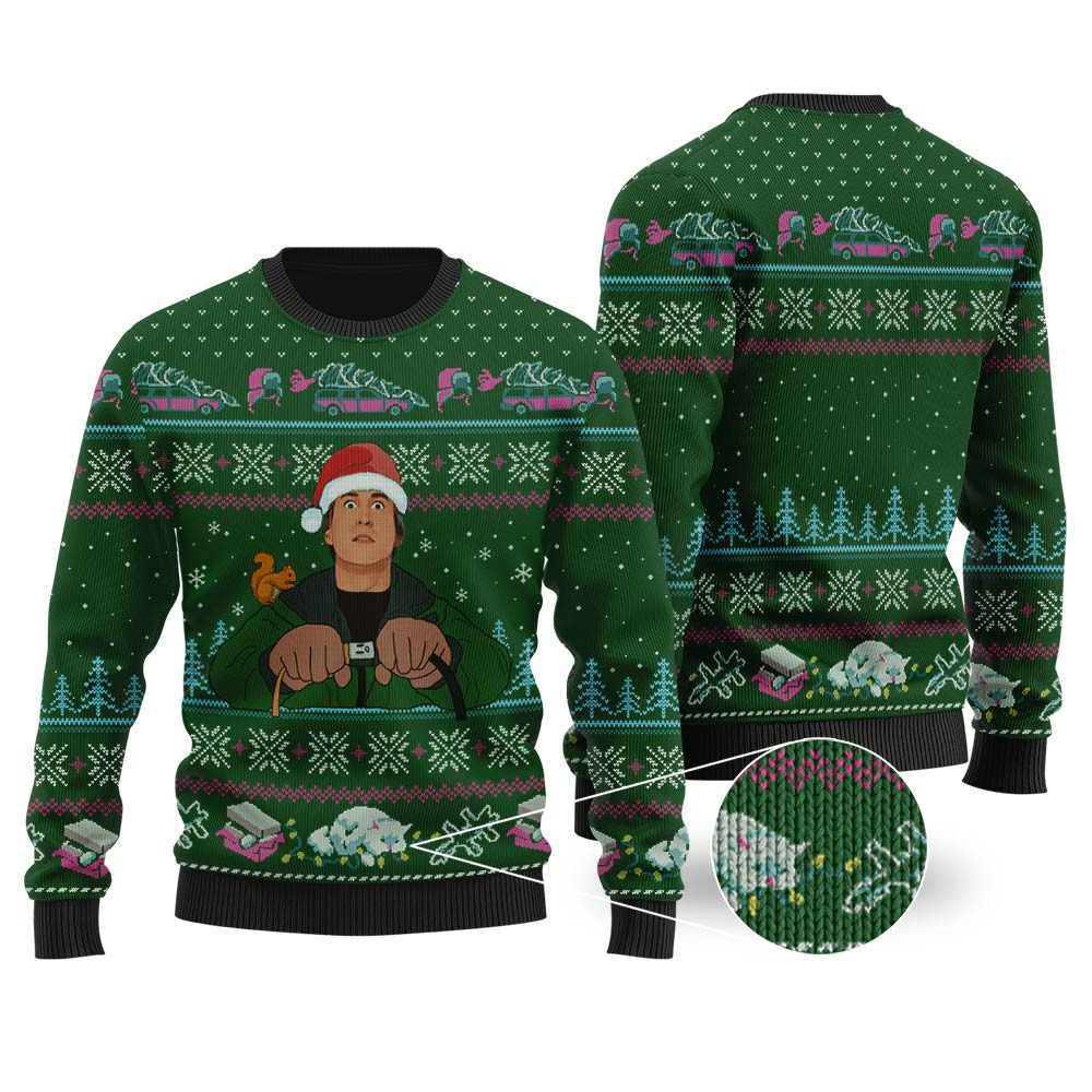 Nation Lampoon Clark Griswold Christmas Sweater Forest Green Unique Holiday Merch Gift for Home and Family