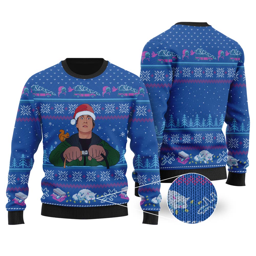 Nation Lampoon Clark Griswold Funny Ugly Christmas Sweater Royal Heartwarming Christmas Gift Sweater for Him or Her