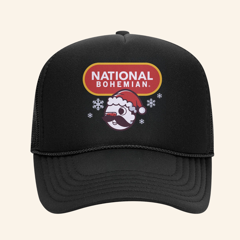 National Bohemian Merch Frosty Boh Black Trucker Hat Birthday Ideas For Boyfriend