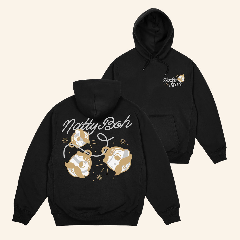 National Bohemian Merch Natty Boh Holiday Black Hoodie Dad Christmas Gifts National Bohemian Merch Natty Boh Holiday Black Hoodie Dad Christmas Gifts