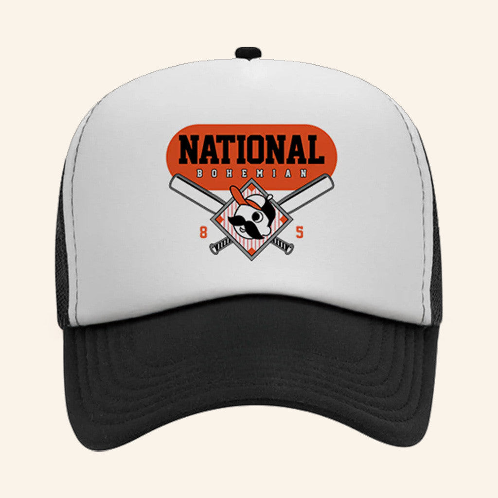 National Bohemian Merch World Famous Black White Trucker Hat Present For Husband National Bohemian Merch World Famous Black White Trucker Hat Present For Husband