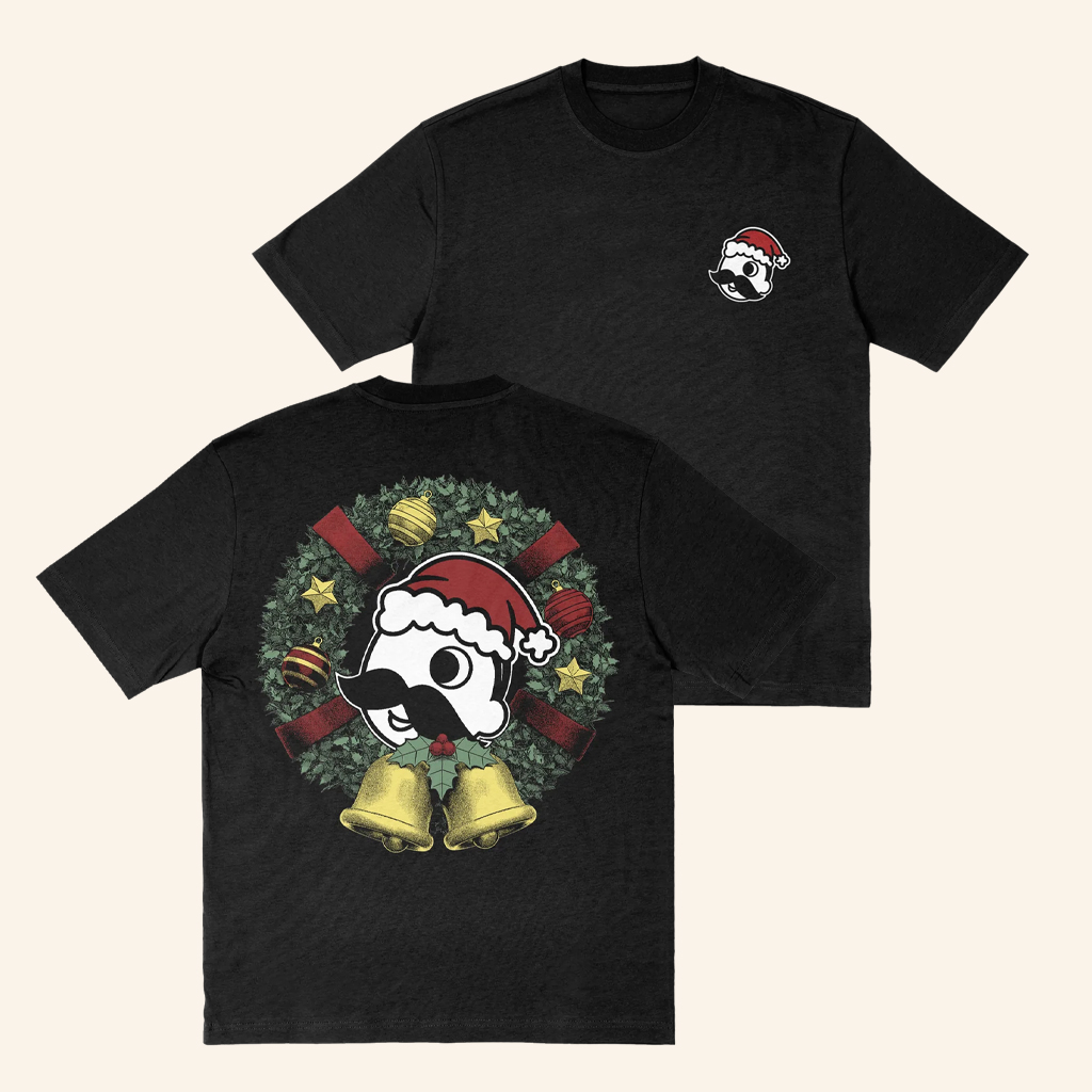 National Bohemian Merch Wreath Black T-Shirt Christmas Gifts For Husband