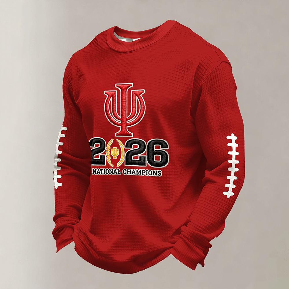 National Champions Indiana 2026 Long Sleeve Shirt IU Football Merch Game Day Fan Gears