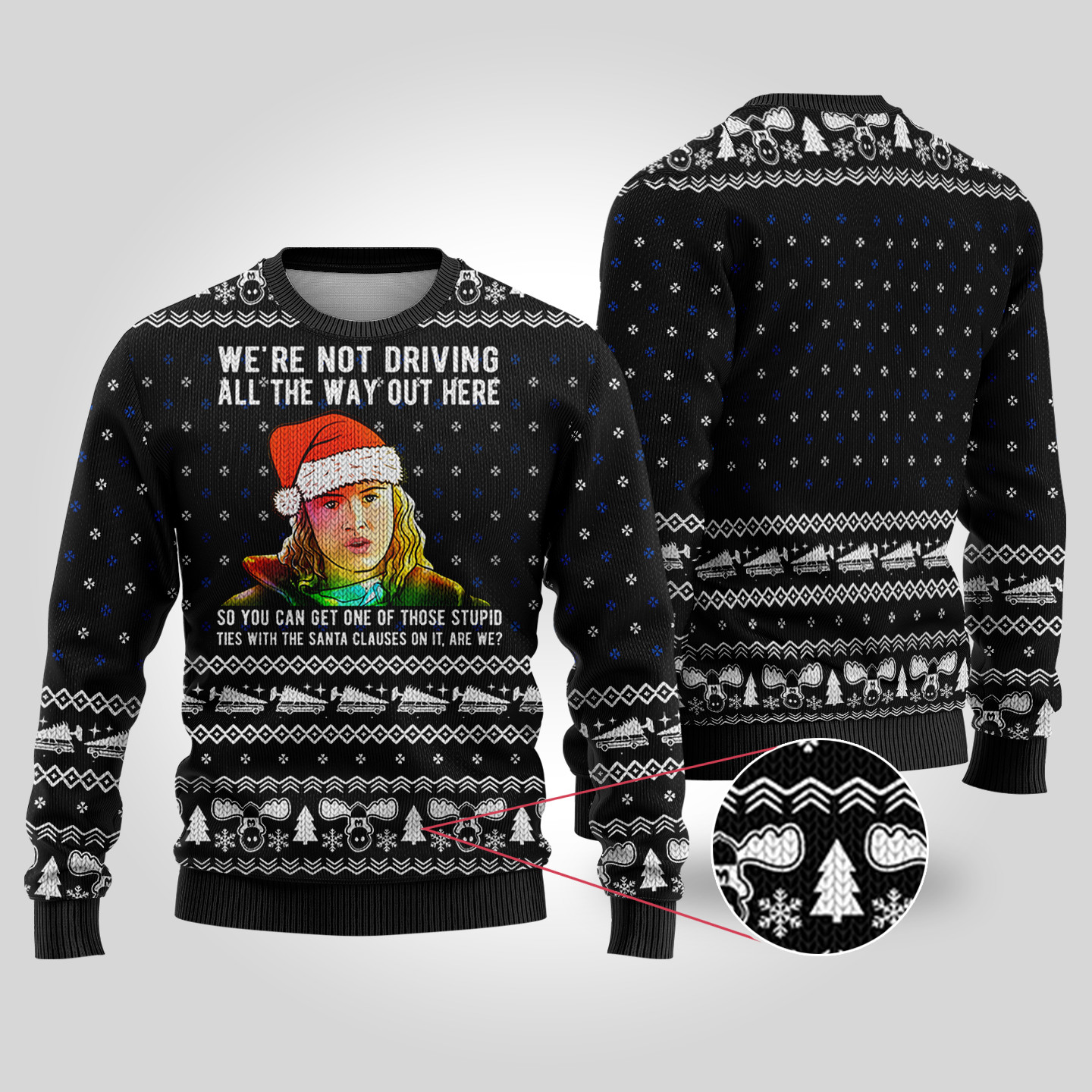 National Lampoon Audrey Not Driving Black Ugly Christmas Sweater Merry Christmas Sweatshirt for Holiday Fun