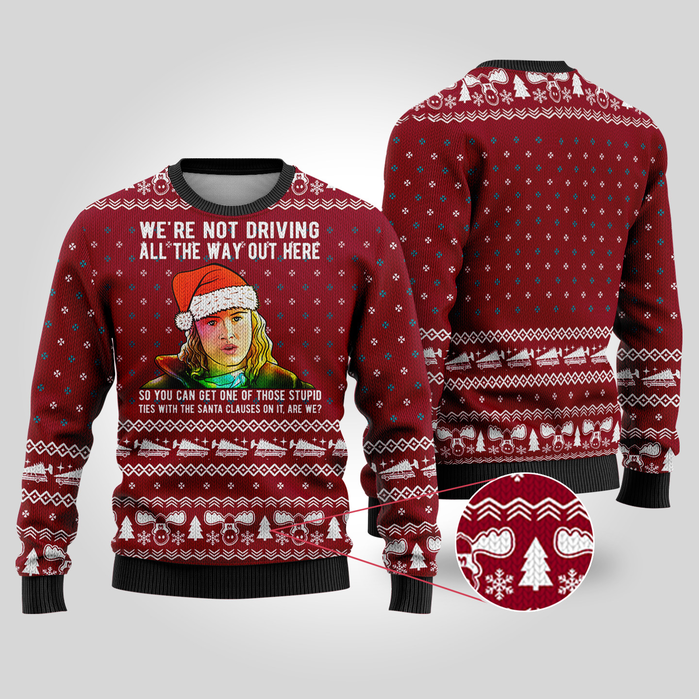 National Lampoon Audrey Not Driving Cardinal Red Ugly Christmas Sweater Best Christmas Merch Gift for Family and Friends