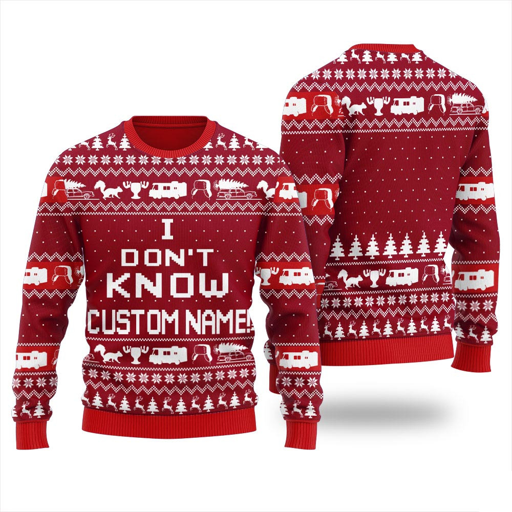 National Lampoon I Dont Know Custom Face Christmas Sweater Xmas Sweaters For Women