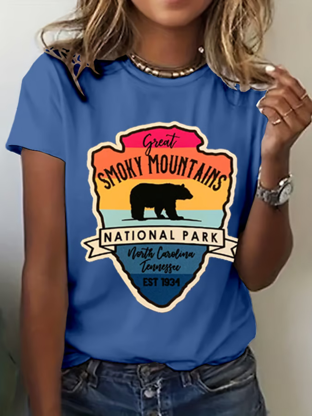 National Park Shirt Great Smoky Mountains Bear T-Shirt Gifts For Women
