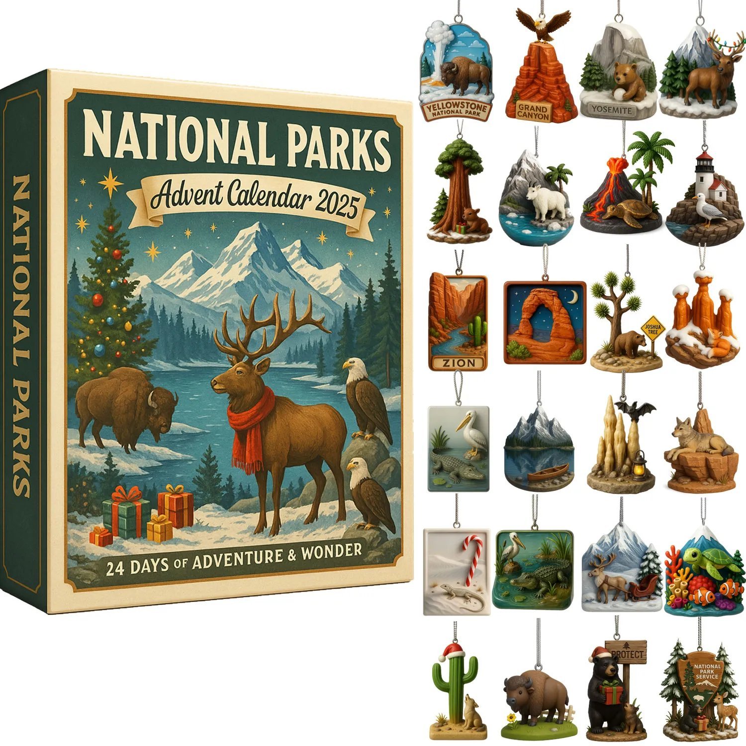 National Parks Advent Calendar 2025 Christmas Decor Xmas Countdown Gifts For Animal Lovers