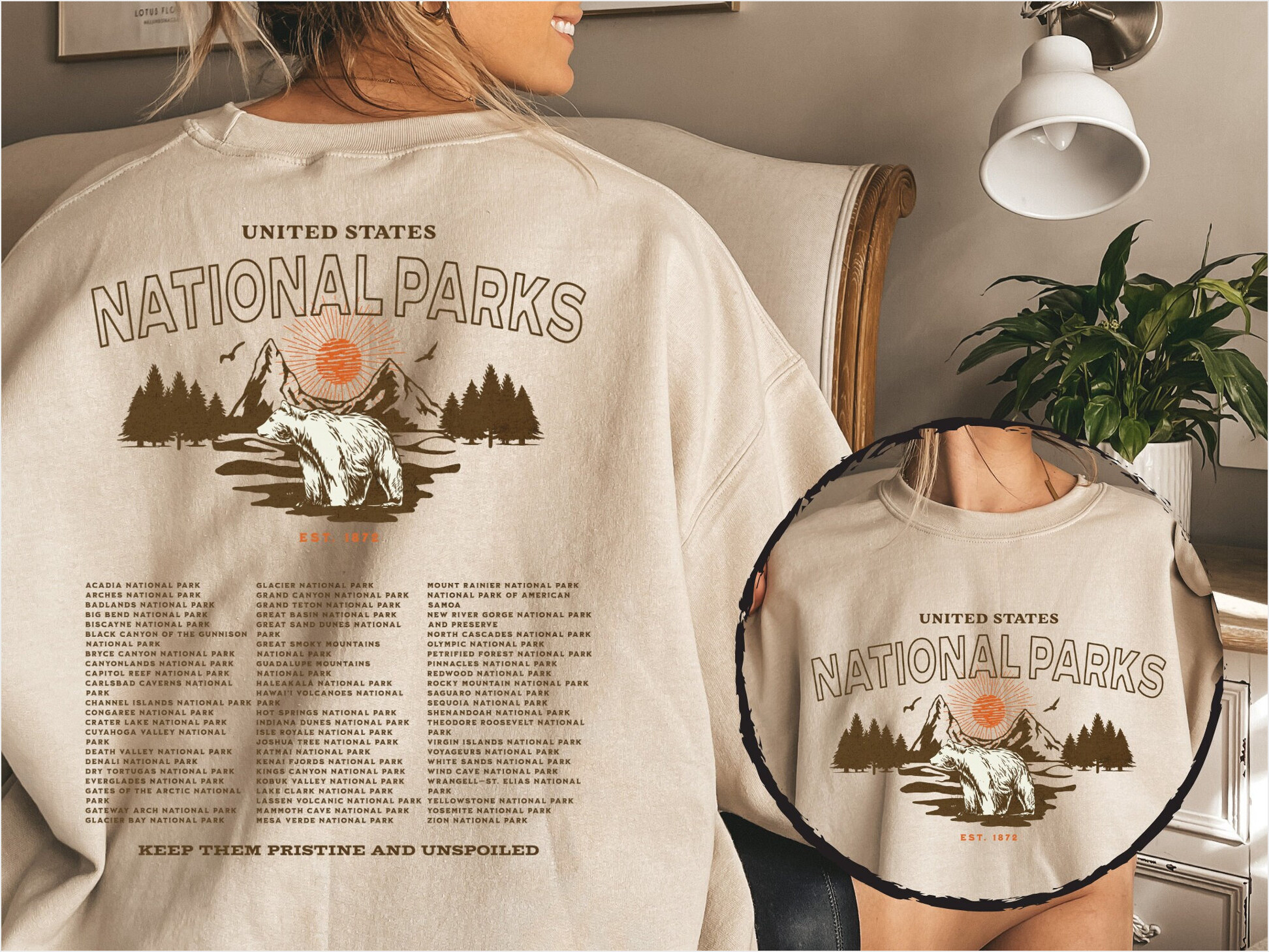 National Parks Crewneck Park Ranger Aesthetic Mountain SweatShirt Retro Environmental Camping Clothes Forestcore Granola Girl Indie Shirt Gifts For Him National Parks Crewneck Park Ranger Aesthetic Mountain SweatShirt Retro Environmental Camping Clothes Forestcore Granola Girl Indie Shirt Gifts For Him