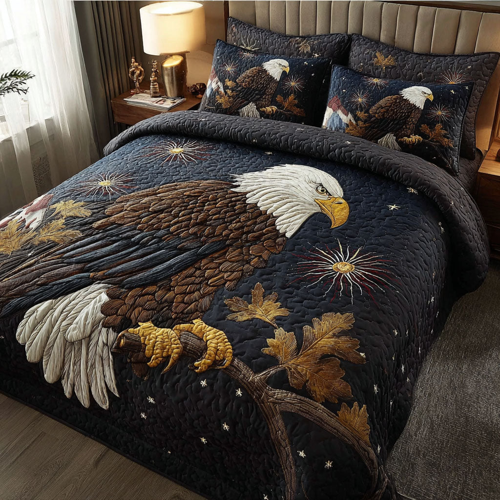 National Pride Quilted Bedding Set Patriotic Room Ideas Christmas Bald Eagle Gift Ideas