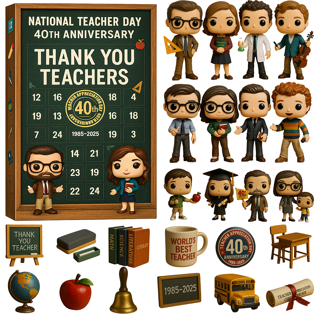 National Teacher Day 40th Anniversary Advent Calendar 24-Day Countdown Teacher Christmas Gifts