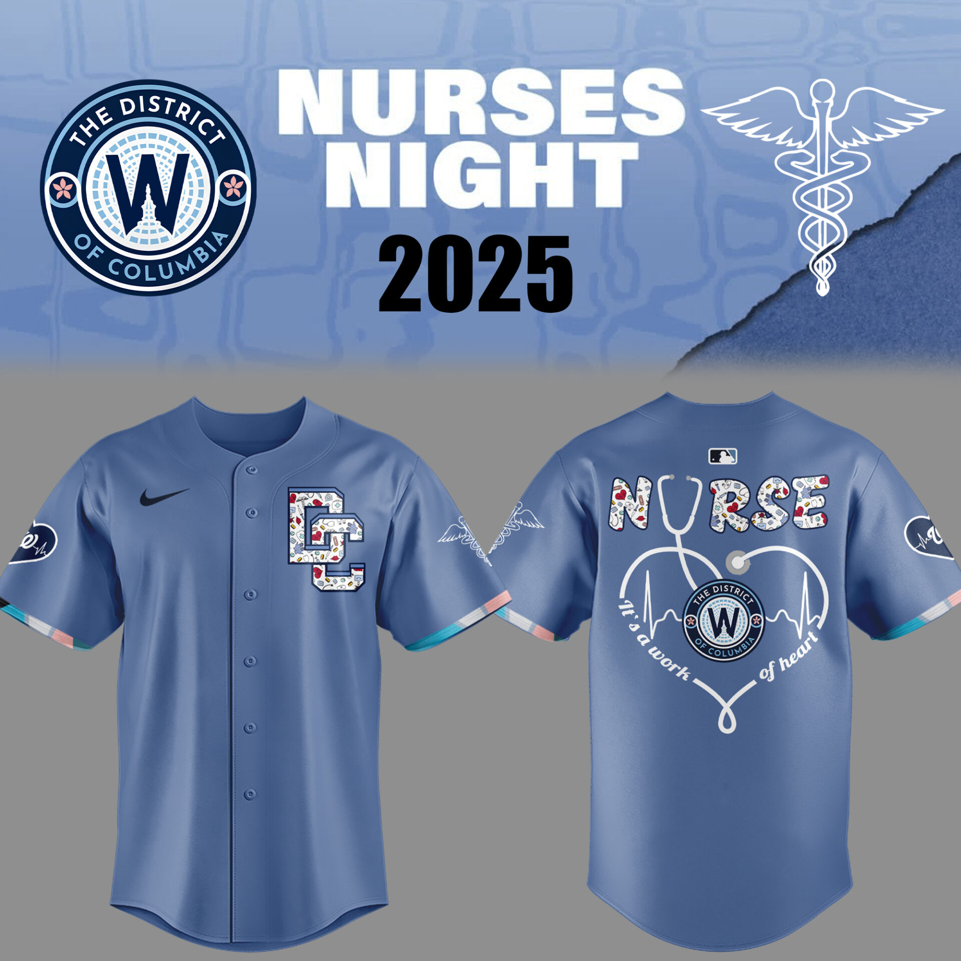 Nationals Baseball Nurses Night Jersey Baseball Fan Gifts