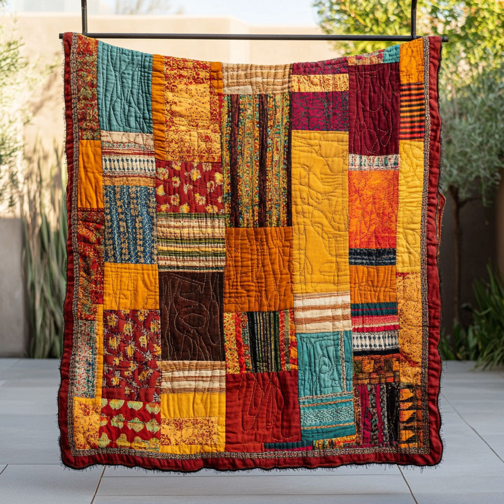 Native American Geometric Spirit Patchwork Quilt Charming Quilt Blanket Gift for Festive Spirit