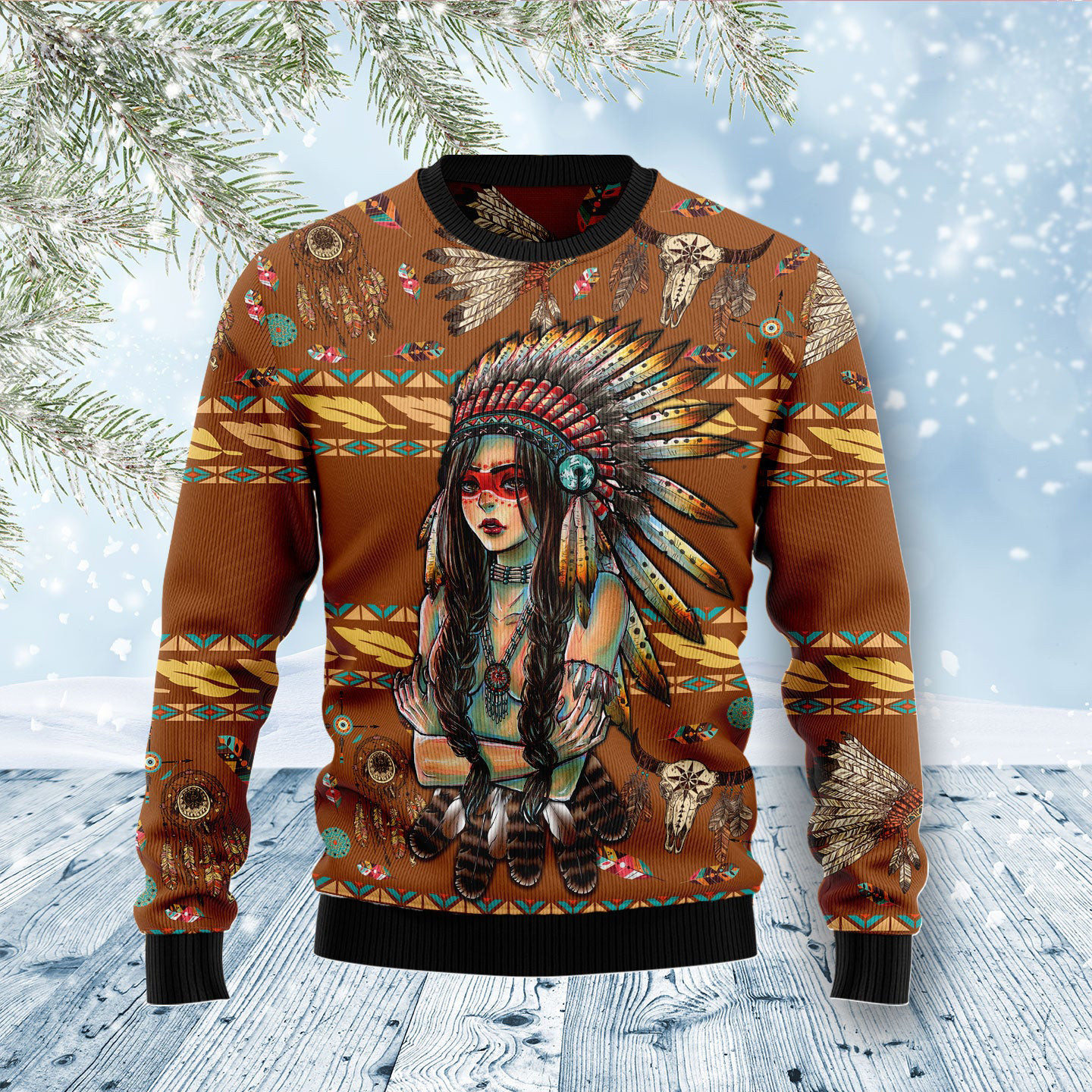 Native American Girl Ugly Christmas Sweater Clothing For Awareness Weird Christmas Sweater