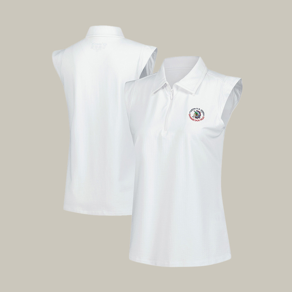 Native American Headdress Sleeveless Zip Polo Shirt Best Golf Clothes Golf Lover Gift For Mother's Day