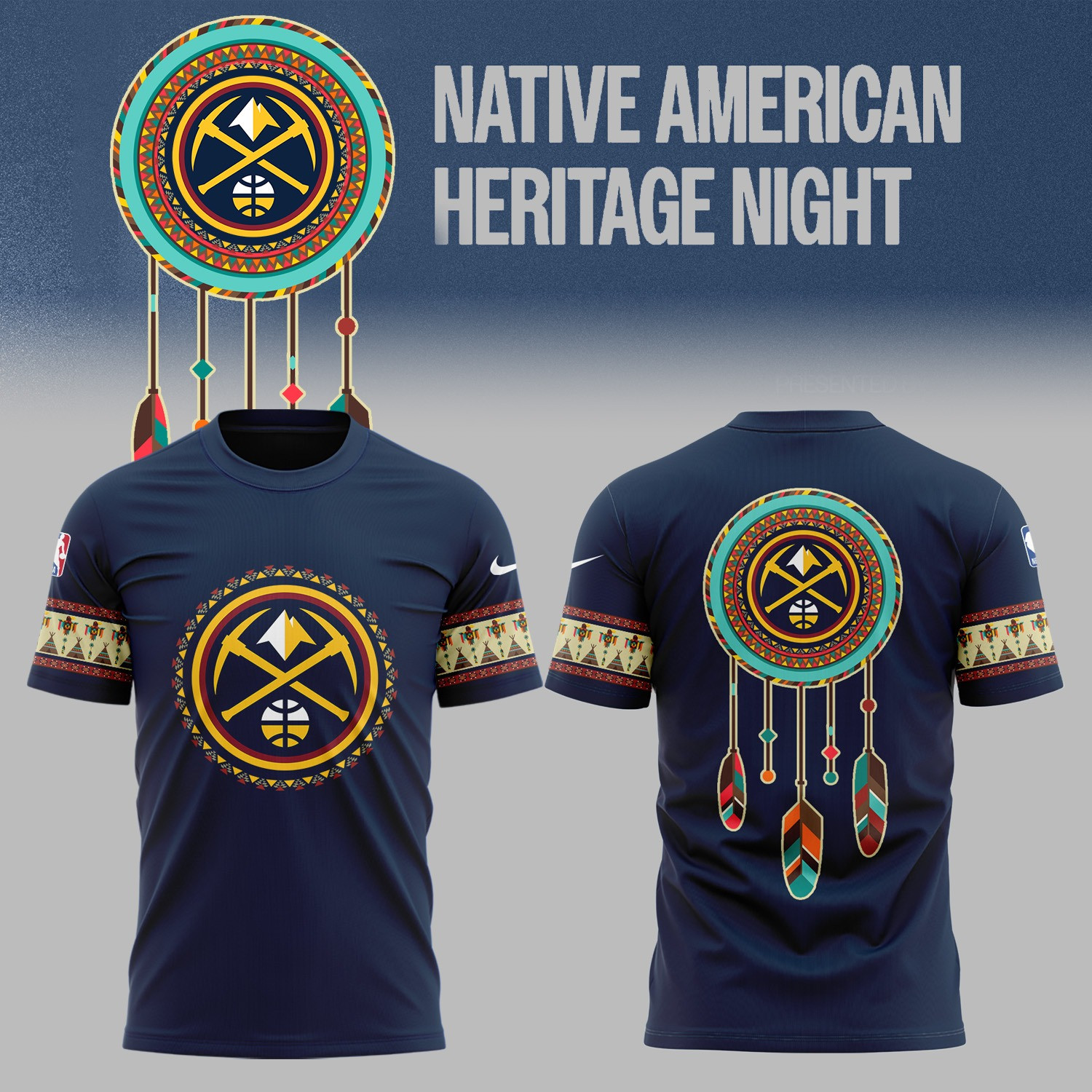 Native American Heritage Night Denver Nuggets T-Shirt Basketball Fan Father's Day Gifts