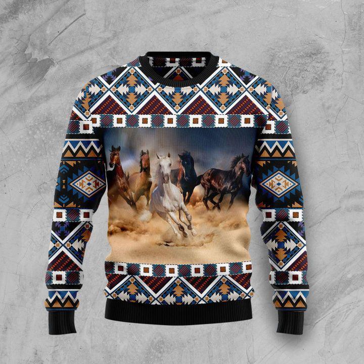 Native American Horse Ugly Christmas Sweater Unique Xmas Sweater Horse Lover Gift Ideas