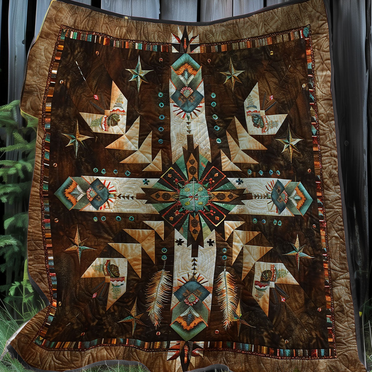 Native American Quilt Blanket Queen Size Blanket Secret Santa Gifts For Her