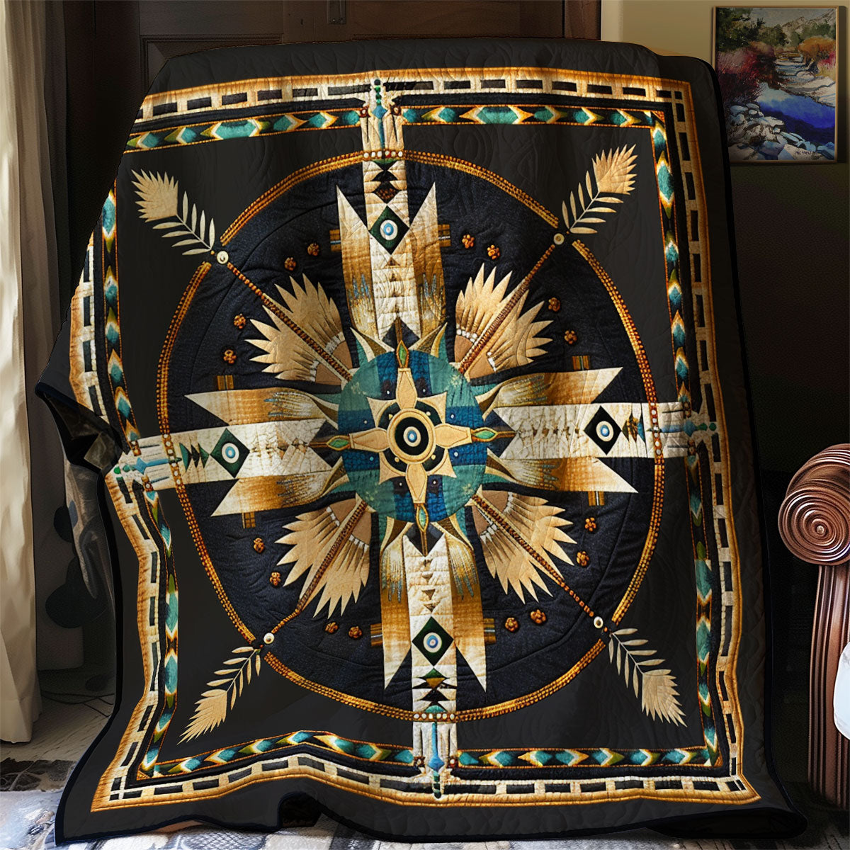 Native American Quilt Blanket Sofa Throws Great Grandmother Gifts For Christmas