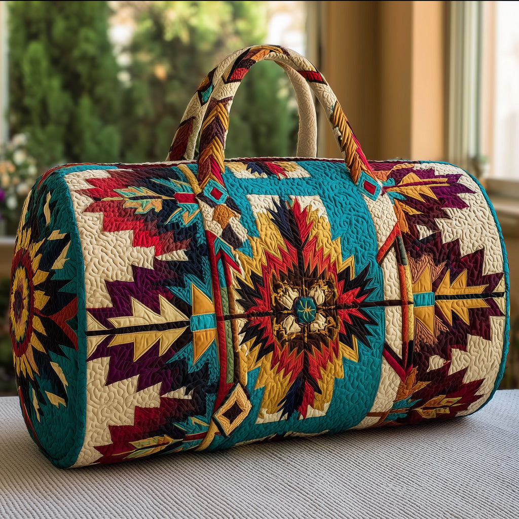 Native American Quilted Duffle Bag Independence Day Gift Idea